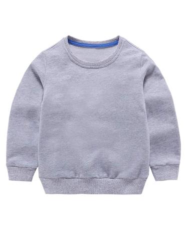 Taigood Kids Jumper for Boys Cotton Sweatshirt Long Sleeve T Shirts Pullover Autumn Winter Age 1-7 Years 6-7 Years Gray