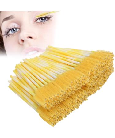 Mascara Brush Disposable Eyelashes Brush Hygienic Fiber Brush Head for Women Female(Yellow) - Buy Online on GoSupps.com