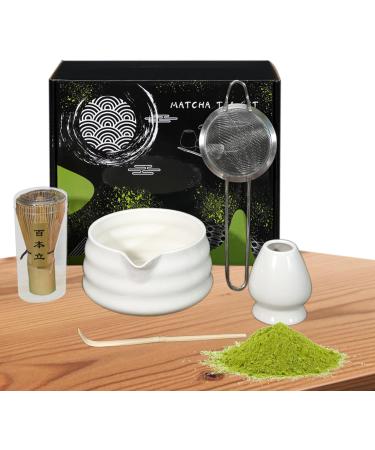 Ustensiles cuisine et gadgets - ensemble th japonais kit matcha en c ramique | Ensemble matcha authentique en 5 pi ces kit matcha robuste jeu fouet Matcha professionnel pour les amateurs matcha n White - Buy Online on GoSupps.com