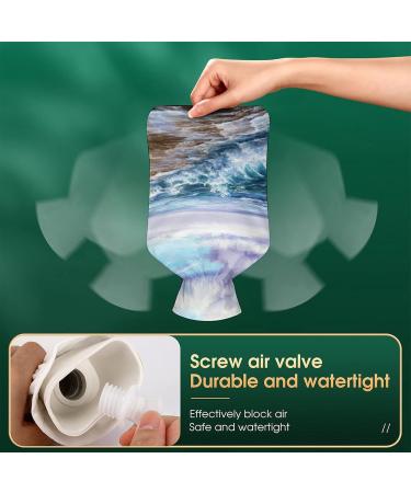 Seashore Hot Water Bottle with Plush Cover - Hand Warmer for Adults & Children 26.5x15.3cm - International Shipping Available - Buy Online on GoSupps.com