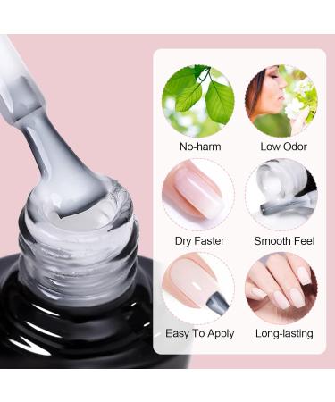 INPING Jelly Gel Nail Polish Set - 6 Colors Nude Pink, Milky White, Sakura Pink, Natural Brown | Soak Off UV/LED Gel Varnish for Women | Home Salon Manicure Kit - Buy Online on GoSupps.com