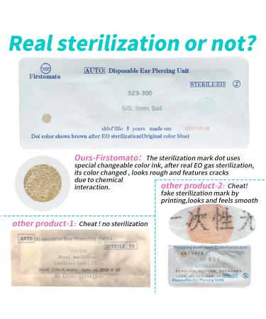 Firstomato 2PCS Disposable Ear Piercing Kit with Hypoallergenic Earrings - 3.0mm Ball Silver - Buy Online on GoSupps.com