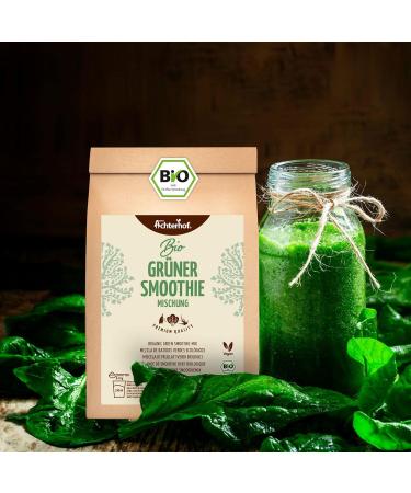 Organic Green Smoothie Mixture 500g | Rich in Vegetables: Spinach Pea Protein Barley & Wheat Grass | Achterhof Quality - Buy Online on GoSupps.com