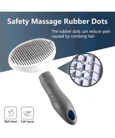 Self Cleaning Cat Grooming Brush for Dogs & Cats - Removes Loose Undercoat, Mats & Tangled Hair - Pet Massage Tool (Gray) - Buy Online on GoSupps.com