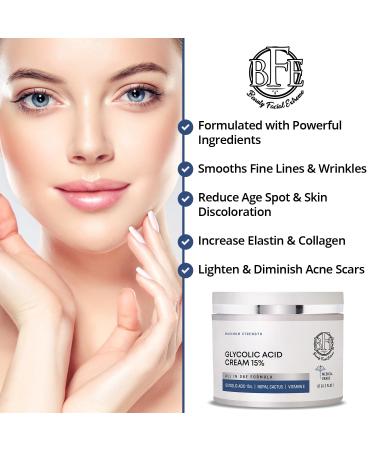 Glycolic Acid 15% Anti-Wrinkle Cream | Extra Strength AHA with Green Tea Extract - Smooth Fine Lines & Improve Complexion - Buy Online on GoSupps.com