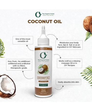Organic Forest Cold Pressed Coconut Oil for Hair and Skin - 100% Chemical Free, Unrefined, Natural | 100 ML - Buy Online on GoSupps.com