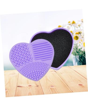 Heart-Shaped Purple Silicone Makeup Brush Cleaning Mat | Dry & Easy Brush Care | International Shipping - Buy Online on GoSupps.com