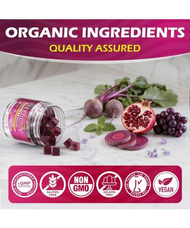 Organic Beet Root Gummies with L-Citrulline & L-Arginine Nitric Oxide Supplements for Men and Women Grape Seed Pomegranate Saffron for Circulation V scul r & Vitality Vegan Sugar Free 120 Cts - Buy Online on GoSupps.com