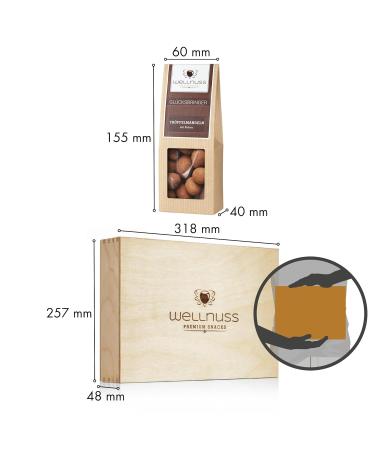 Buy Mens Evening Best of Chocolate Gift Set | 8 Premium Snacks with Noble Nuts in Birch Wood Box | Perfect Gift for Men Friends & Family | Wellnut Premium - Buy Online on GoSupps.com