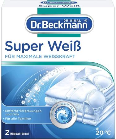 Dr.Beckmann powder super white |Removes grassper |helps against yellowing |The laundry becomes bright white again fresh |2x 40 g 1 Pack - Buy Online on GoSupps.com