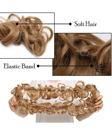 Messy Bun Hair Piece for Women Messy Bun Hair Piece 31.4inches Long Tousled Updo Fluffy Hair Bun Ponytail Extensions Wrap Around DIY Curly Long Hairpiece Bridal Hairstyle Fake Hair Accessories for W Light brown - Buy Online on GoSupps.com