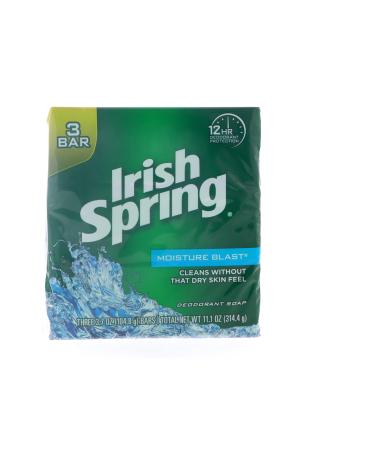Irish Spring Deodorant Bar Soap  Moisture Blast  3.75 Ounce Bars   2 x 12  24-Count Total (SG_B00J7H9BY8_US) 24 Count (Pack of 1) Moisture Blast