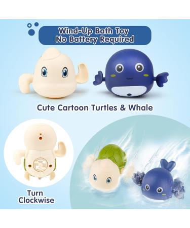 Joyreal Baby Bath Toys - Toddler Bath Toy for 18+ Months Baby Bath Tub Toy with 3 Suction Cup Spinner Toys & 2 Wind Up Bath Toys Gift for Boys Girls for 2 3 4 5 Year Old Standard Edition - Buy Online on GoSupps.com