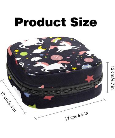 Cute Unicorn Storage Bags for Women's Bandages & Menstrual Products - Portable Holder for Tampons Panty Liners & More - Multicolored Design - Buy Online on GoSupps.com