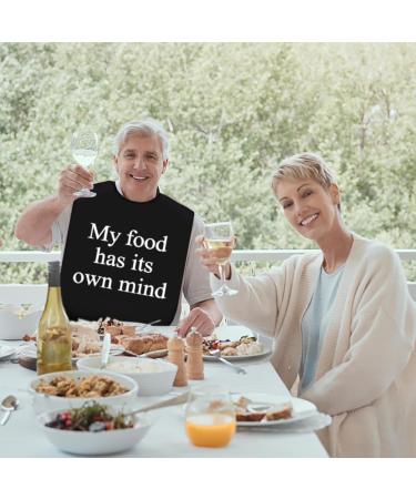 ZSTNPP Washable Funny Adult Bibs for Men Women with Crumb Catcher - Waterproof Clothing Protector for Elderly - Reusable (My Food Has Its Own Mind) - Buy Online on GoSupps.com