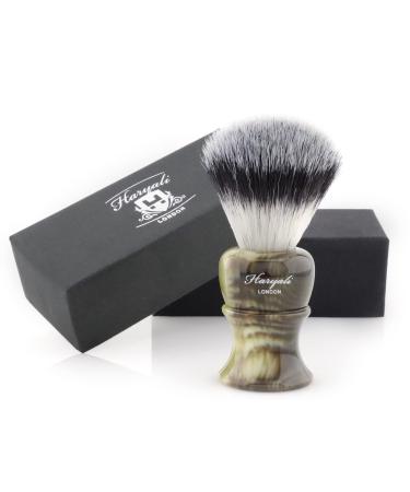 Haryali London Razor brush - shaving brush synthetic - unique and elegant design roof hair brush shaving brush - buffalo horn imitation - noble resin handle - Buy Online on GoSupps.com