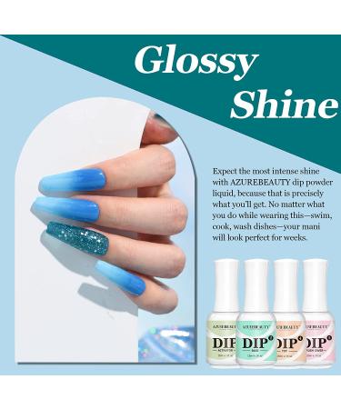 AZUREBEAUTY Dip Powder Liquid Set - 7 Pcs Base & Top Coat, Activator, No Nail Lamp Needed - Buy Online on GoSupps.com