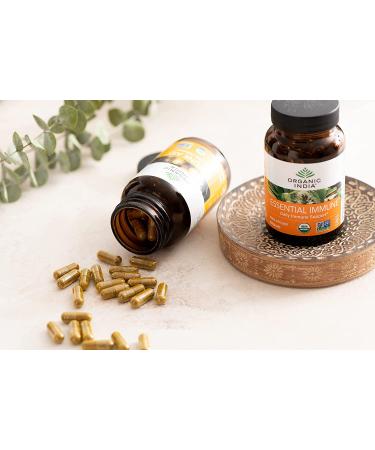 Organic India Essential Immune | Daily Immune Support 90 Veg Caps - Buy Online on GoSupps.com
