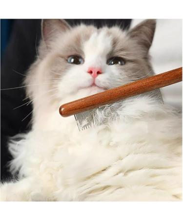 Andiker Steel Tooth Cat Comb with Wooden Handle - Removes Knots & Dead Hair - Grooming Tool for Cats and Dogs - Buy Online on GoSupps.com