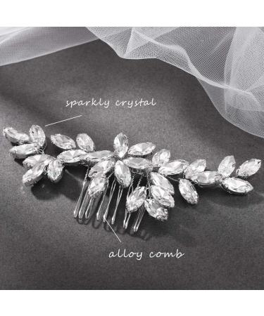 Unicra Bride Crystal Wedding Hair Comb - Rhinestone Bridal Side Accessory (A-Silver) - Buy Online on GoSupps.com