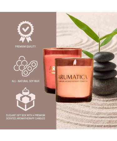 ARUMATICA Premium Aromatherapy Candles | Scented Candle Gift Set for Women | Stress Relief & Relaxation | 4 Pack - Ideal Self Care Gifts for Bath | International Shipping Available - Buy Online on GoSupps.com