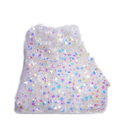 Crystal Rough Titanium Coated Rock Crystal Cluster Clear Quartz Cluster Specimen Natural Rough Quartz Geode Decorative Stone Figurine for Home Decor 200-300g (Size : 200-300g)