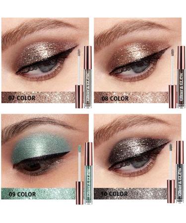 Shimmer Liquid Eyeshadow 10 Colors Metallic Shimmer Long Lasting Waterproof Highly Pigmented Makeup Liquid Eyeshadow Set - Buy Online on GoSupps.com