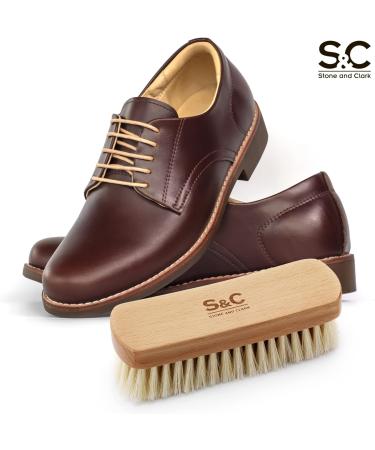 Stone and Clark Premium Beige Horse Hair Shoe Brush - Expertly Polish Leather with 100% Horse Hair Bristles - Concaved Beech Wood Handle for Perfection - Buy Online on GoSupps.com
