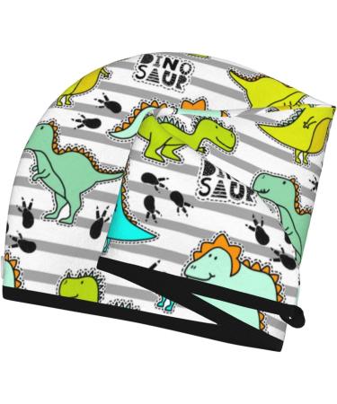 Fast-Drying Hair Towel Wrap with Button - Funny Dinosaur Turban for Quick Hair Drying - Buy Online on GoSupps.com