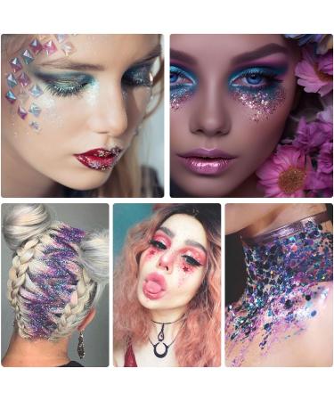 Anntim 6 Bottle Body Gel Glitter Makeup - Festival Face & Hair Glitter Fasching Schminke for Christmas Masquerade & Birthday Celebrations - Buy Online on GoSupps.com