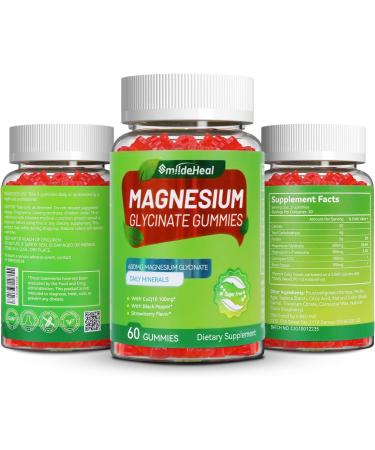 Magnesium Glycinate Gummies 600mg for Women & Men with Magnesium L-Threonate 300mg CoQ10 and Black Pepper Vegan (60 Count) 60 Count (Pack of 1) - Buy Online on GoSupps.com
