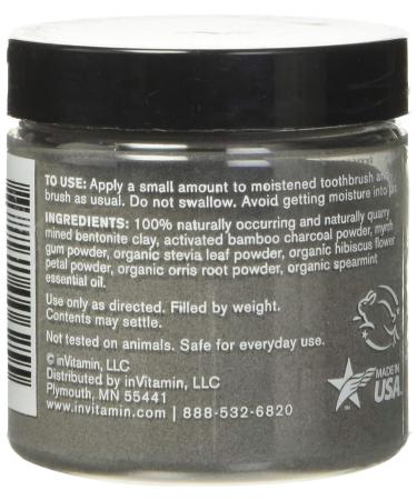 InVitamin Natural Whitening Activated Charcoal Powder - Spearmint Flavor - Buy Online on GoSupps.com