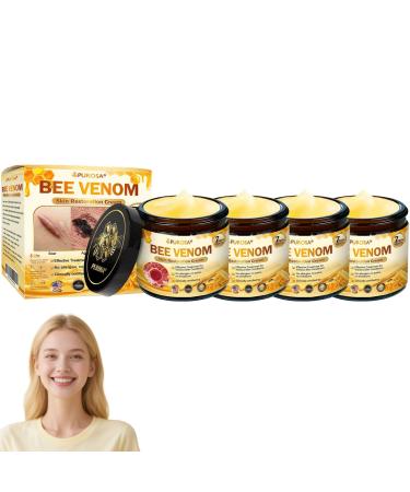 Bee Venom Skin Restoration Cream Professional Bee Venom Skin Treatment Cream bee venom Repair cream Natural Ingredients Suitable for All Skin Types (4 Bottle)