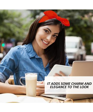 2 Pieces of Headbands 2 Hair Ties Women's Hairbands Red Bow Headbands Retro Headbands Hair Accessories Suitable for Sports Fitness Yoga Face Wash Hair Accessories Headbands (Red Black) - Buy Online on GoSupps.com