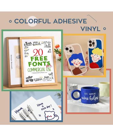 HTVRONT 12x5ft Permanent Vinyl Rolls - 8 Color Adhesive Vinyl for Cricut & Silhouette Cutters | Ideal for Signs, Scrapbooking, and Crafts - Buy Online on GoSupps.com