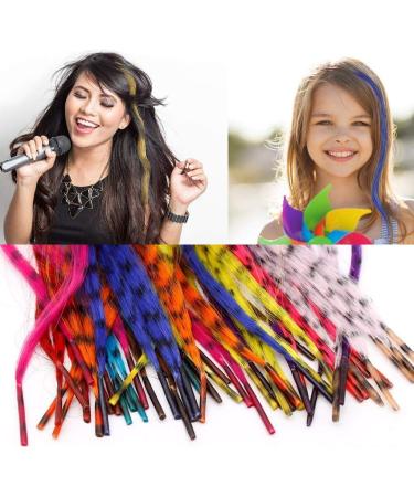 JZZJ Synthetic Hair Extension Kits with 52 Synthetic Assorted Colors Stick Tip Hair Extensions 100 Beads Pliers and Hook (Bright & Pretty Mixed Colors) - Buy Online on GoSupps.com