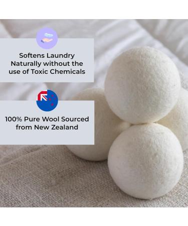 Wool Dryer Balls by LUXURY ESSENTIALS | 4-Pack Premium Natural Fabric Softener | Sustainable Laundry Care for Enhanced Softness - Buy Online on GoSupps.com