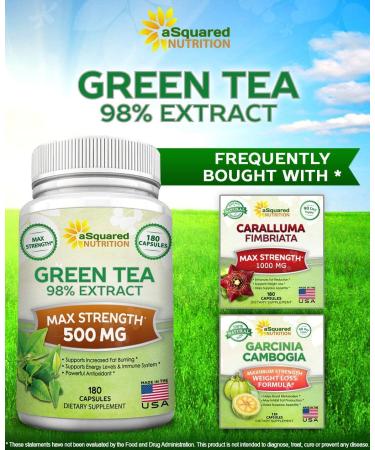 Max Potency Green Tea Extract Supplement with EGCG - 180 Capsules for Weight Loss & Heart Health - Buy Online on GoSupps.com
