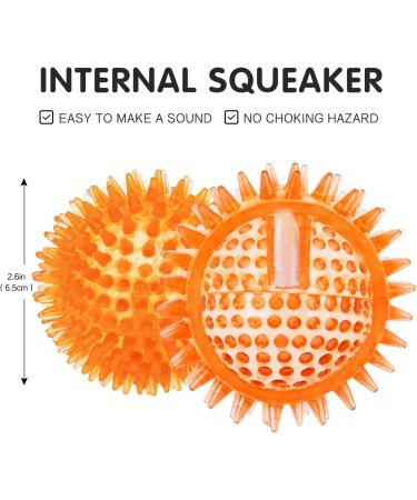 6 Pack Squeaking Rubber Balls for Small Dogs - Bright TPR Puppy Toys with Spikes | Fun Dog Kit - Buy Online on GoSupps.com