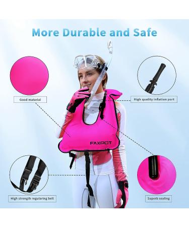 Faxpot Snorkel Vest | Portable Kayaking Buoyancy Jacket | Diving Surfing Swim Vest | Adjustable for Adults | Pink - Buy Online on GoSupps.com