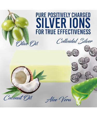 Natrulo Colloidal Silver Soap Bar - 4oz Unscented Natural Handcrafted Cleanser for Face Body & Hands - Pure Hygiene Made in USA - Buy Online on GoSupps.com