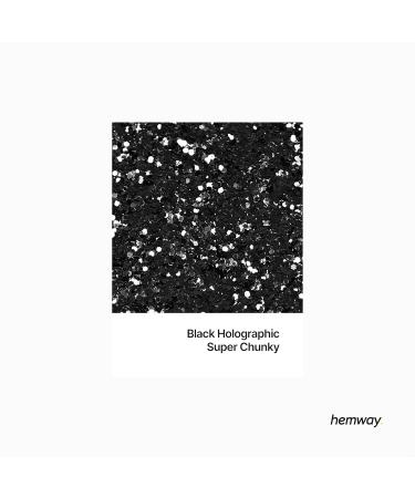 Hemway Eco-Friendly Biodegradable Glitter 100g Vegan Cosmetic Safe Black Holographic Sparkle for Face Eyes Body Hair & Nails Perfect for Festivals - Buy Online on GoSupps.com