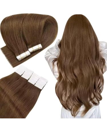 Extensions Tape in Human Hair Brown Tape in Extension Human Hair Color Medium Brown 20 Inch 50g Human Hair Tape in Extension #4