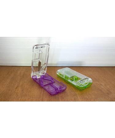 Ezy Dose Stainless Steel Pill Cutter and Splitter with Dispenser | Travel-sized | Cuts Pills, Vitamins, Tablets | Colors Vary - Buy Online on GoSupps.com