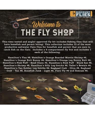Discount Bonefish Fly Fishing DIY Kit - 15 Saltwater Flies & Fly Box - Realistic & Effective Gear for Strong Sharp Hooks - Fishing Accessories 15 Pack - Buy Online on GoSupps.com