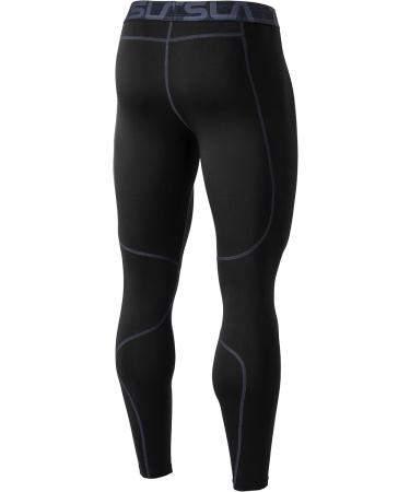 Shop TSLA Men's Thermal Compression Underwear | Winter Sports Leggings with Fleece Lining - Heatlock Technology | Black & Charcoal - Buy Online on GoSupps.com