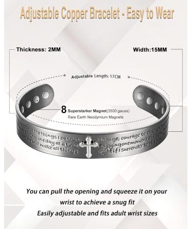 Mens Pure Copper Magnetic Bracelet with 8 Magnets - Adjustable 6.5 inches - Gift Box Included - Buy Online on GoSupps.com