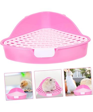 VILLFUL Box Rabbit Toilet Bunny Accessories Small Animal Critter Bath Pet Tub Plastic Cat Litter Tray 33X29.5X14CM Pink - Buy Online on GoSupps.com