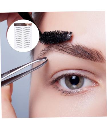 NOLITOY 12 Sheets Waterproof Eyebrow Stickers Black Stickers Hair-like False Eyebrows Cosmetics Artificial - Buy Online on GoSupps.com