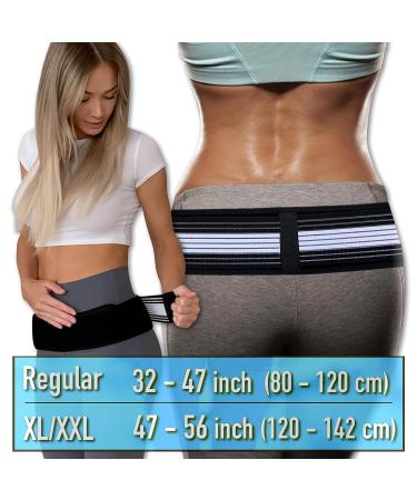 2PC Sacroiliac SI Joint Belt | Adjustable Hip Braces for Pain Relief | Lower Back Support for Men & Women | Compression Band for Stabilization (Size 21-40 - Buy Online on GoSupps.com